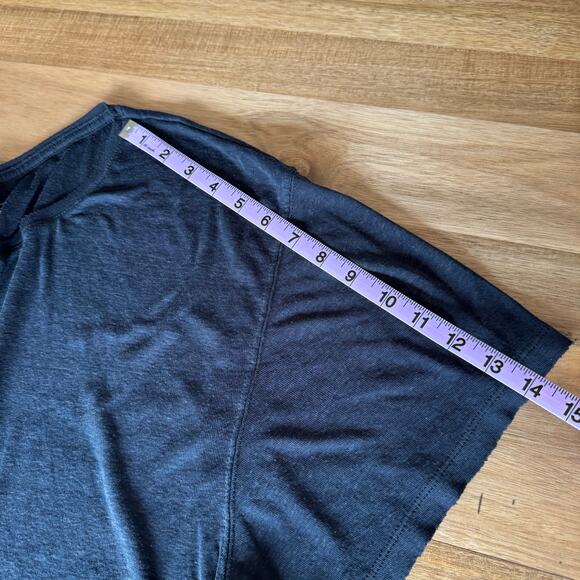 Free People We The Free Lightweight Gauzy Shirt Witchy Goth Raw Hem Extra Small - Picture 14 of 15